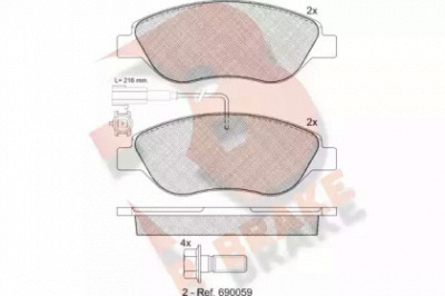 R BRAKE rb1445203 -  Комплект тормозных колодок, дисковый тормоз